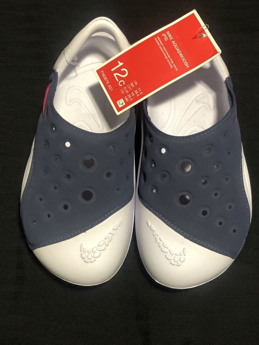 Nike Sandal Kids Aquaswoosh Unisex (Boys Or Girl) Blue Beyond And White Size 12 - Picture 5 of 5